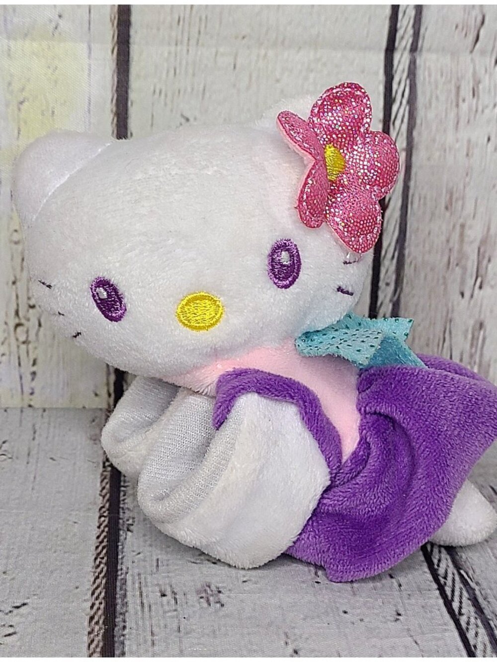5" Bullsitoy Sanrio Mini Hello Kitty Fairy Plush Cuff Slap Bracelet Wrist Hugger
